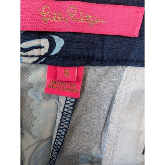 Lilly Pulitzer THE CALLAHAN Shorts WOMEN'S Size 6 Floral Blue - Picture 4 of 6